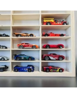 Дървен детски рафт за колички 80 броя